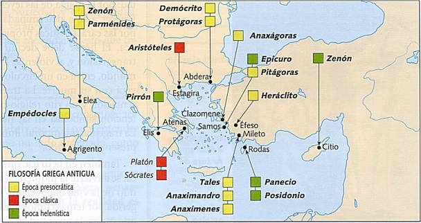 Resultado de imagen para mapa grecia antigua filosofÃ­a